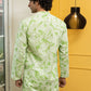 The Chikan Kari Long Kurta With Green Shibori Tie Dye Print