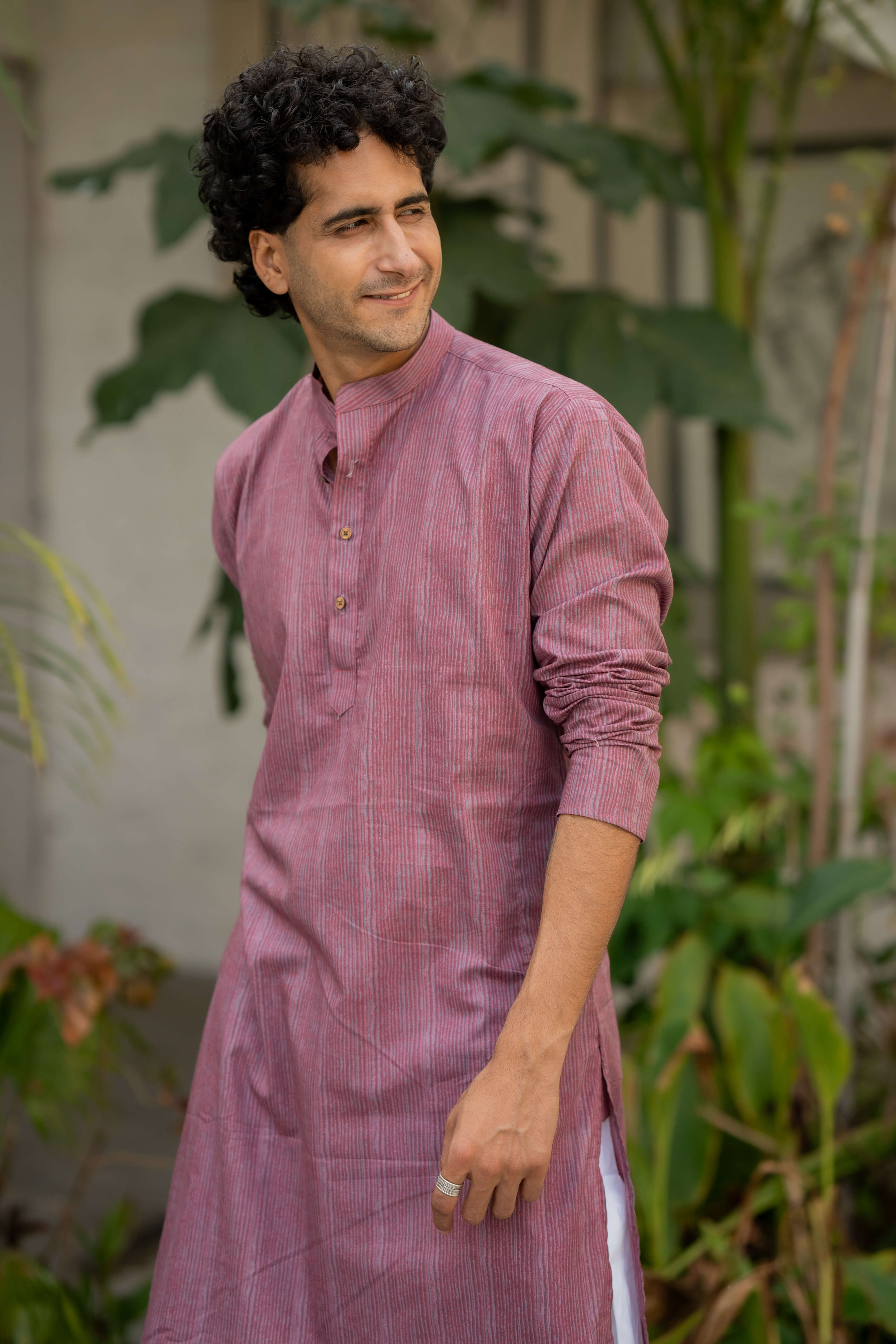 Purple long kurta for men