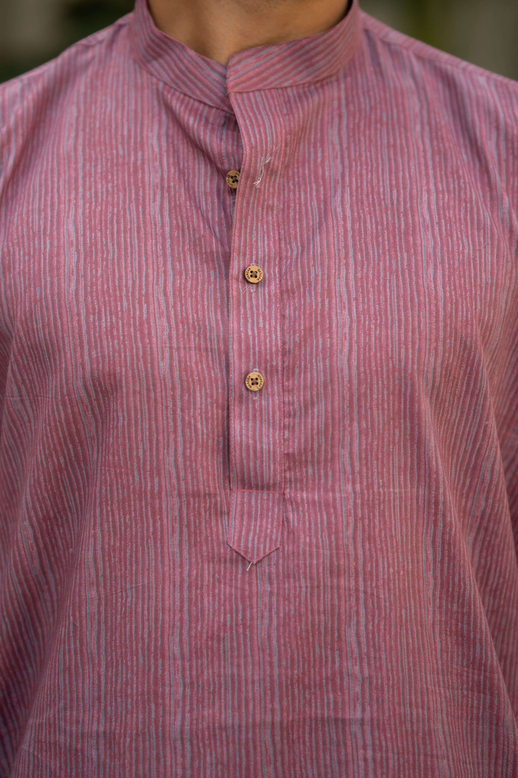 The Raisin Purple Long Kurta with Stripe Print