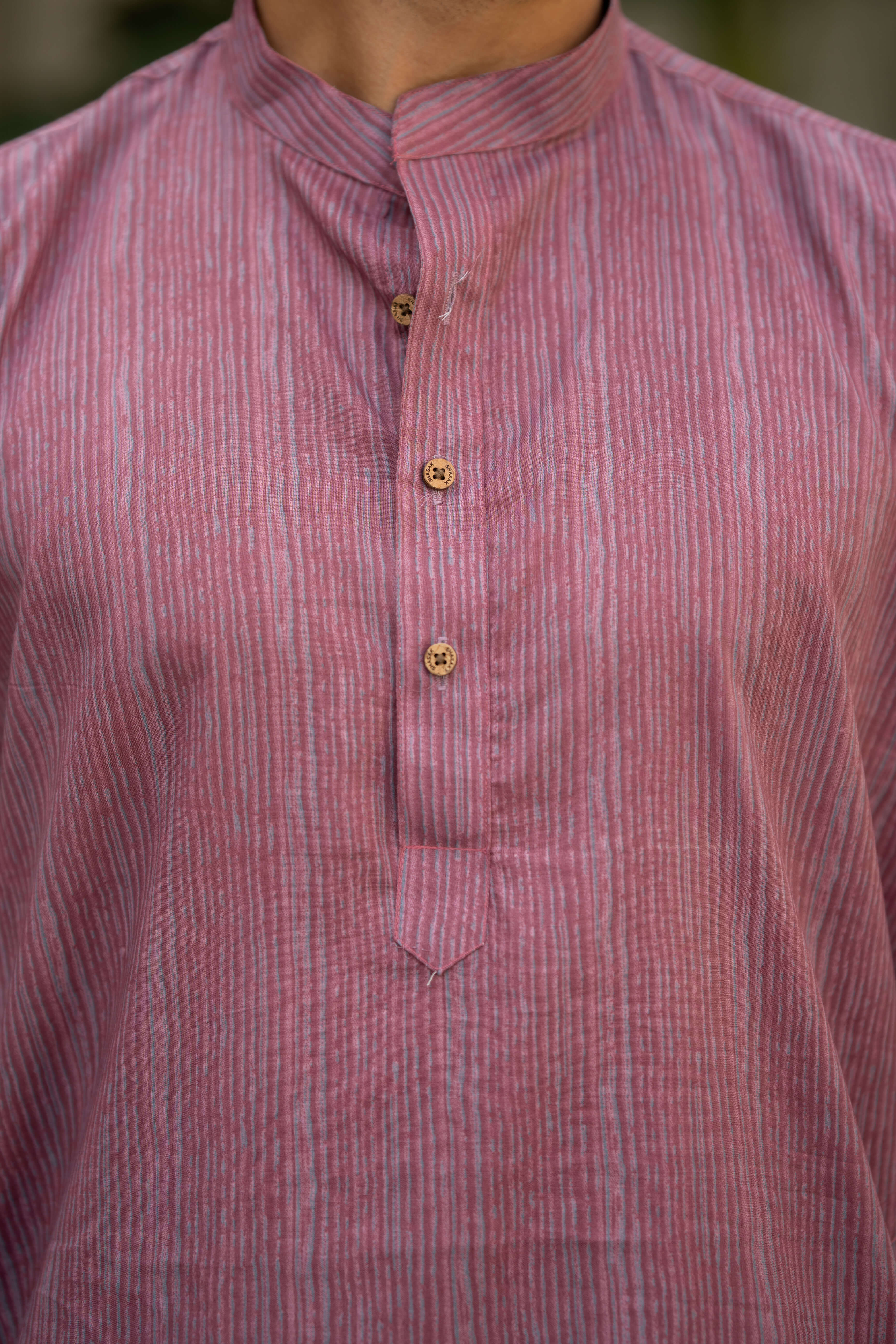 The Raisin Purple Long Kurta with Stripe Print