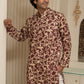 The Maroon All-Over Floral Foil Print Long Kurta