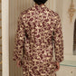 The Maroon All-Over Floral Foil Print Long Kurta