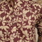 maroon long kurta for men with floral print