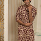 The Maroon All-Over Floral Foil Print Long Kurta