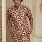 The Maroon All-Over Floral Foil Print Long Kurta