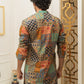 The Patchwork Multicolour Foil Print Long Kurta