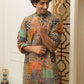 The Patchwork Multicolour Foil Print Long Kurta