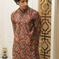 The Muslin Blood Red Colour With Ethnic Paisley Print Long Kurta