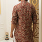 The Muslin Blood Red Colour With Ethnic Paisley Print Long Kurta
