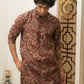 The Muslin Blood Red Colour With Ethnic Paisley Print Long Kurta