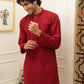 The Maroon Chikan Kari Long Kurta