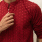 The Maroon Chikan Kari Long Kurta
