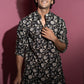 The Black And Off-White Long Kurta With All-Over Floral Print