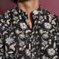 The Black And Off-White Long Kurta With All-Over Floral Print