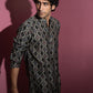 The Classy Black Long Kurta With Tribal Foil Print