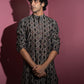 The Classy Black Long Kurta With Tribal Foil Print