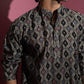 The Classy Black Long Kurta With Tribal Foil Print