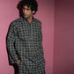 The Black And Lime Yellow Geometric Print Long Kurta With Kantha Work