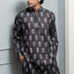 The Black Long Kurta With White Flower Print