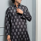 The Black Long Kurta With White Flower Print