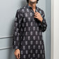 The Black Long Kurta With White Flower Print