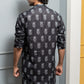 The Black Long Kurta With White Flower Print