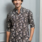 The Black And Off-White Short Kurta With All-Over Floral Print