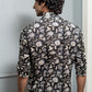 The Black And Off-White Short Kurta With All-Over Floral Print