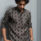 The Classy Black Short Kurta With Tribal Print