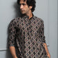 The Classy Black Short Kurta With Tribal Print