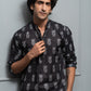 The Black Short Kurta With White Flower Print