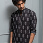 The Black Short Kurta With White Flower Print