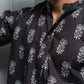 The Black Short Kurta With White Flower Print