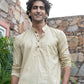 The Light Mustard Tribal Print Short Kurta
