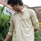 The Light Mustard Tribal Print Short Kurta