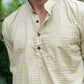 The Light Mustard Tribal Print Short Kurta