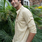 The Light Mustard Tribal Print Short Kurta