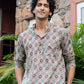 The Pale Tribal Print Kantha Work Short Kurta