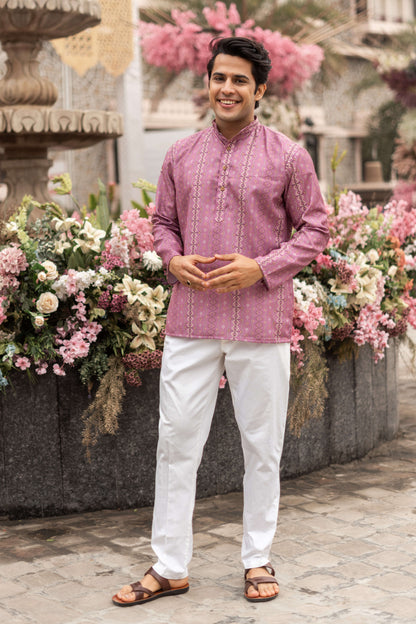The Punch Pink Short Kurta With Tribal Print