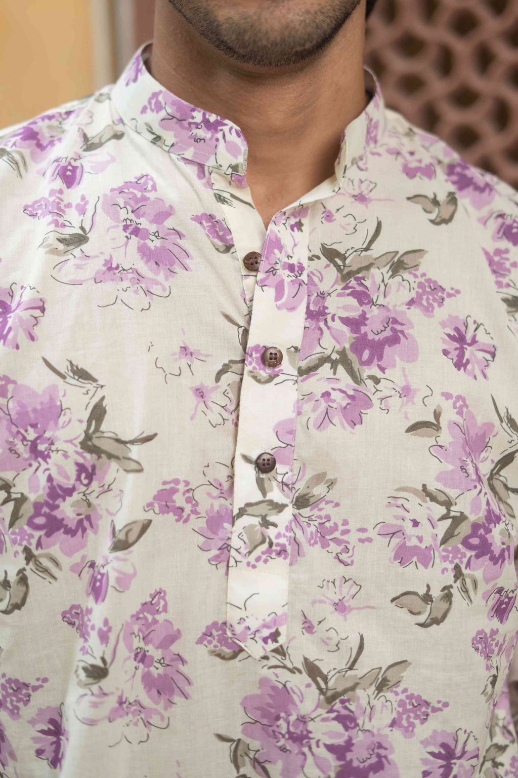 The Lavender Blossom Print Long Kurta