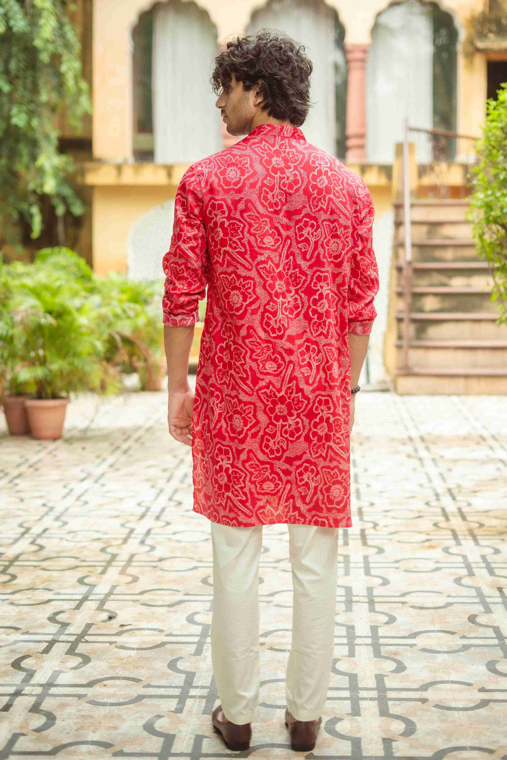The Hot Pink Botanical Long Kurta