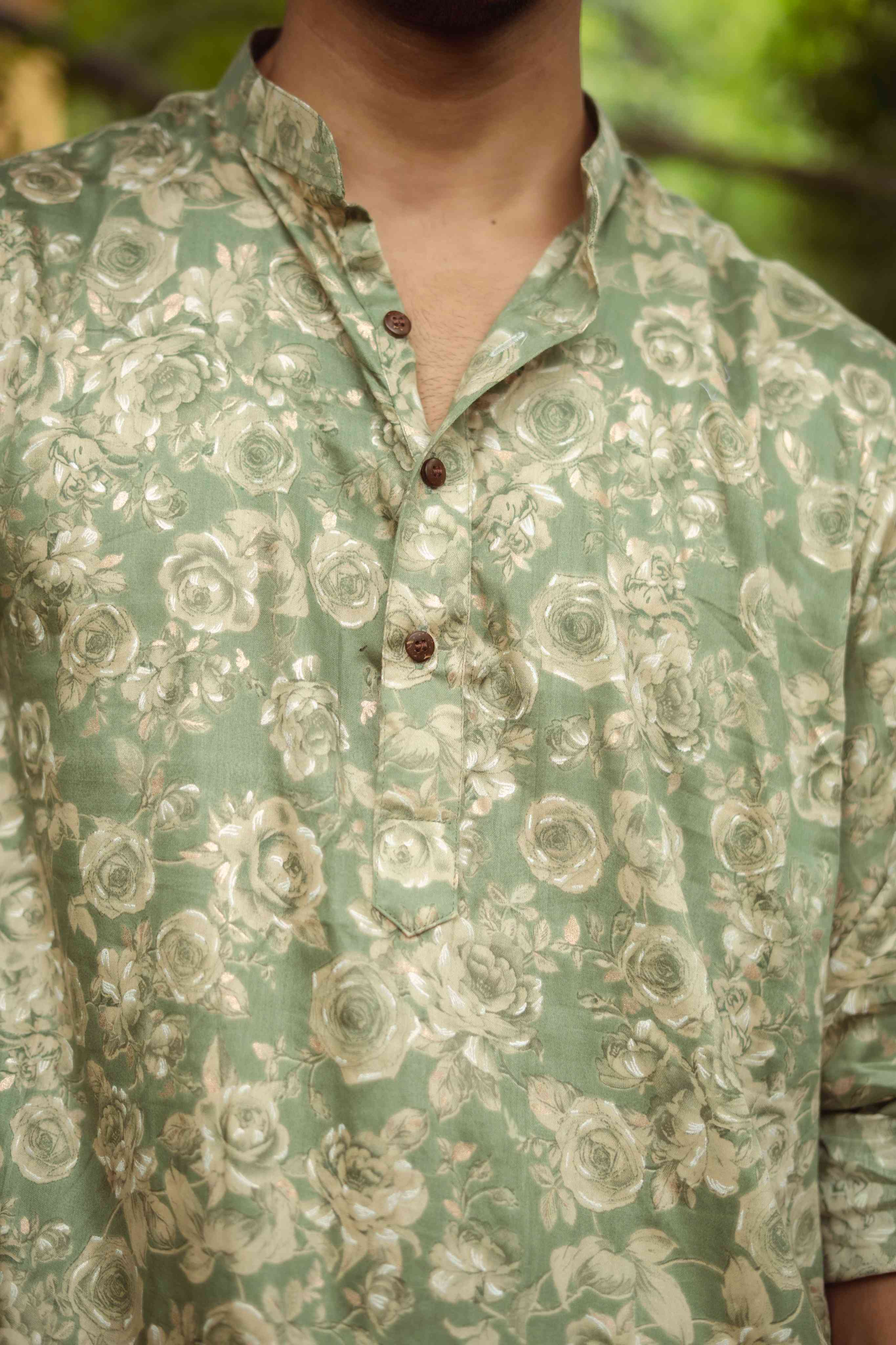 The Golden Bloom Sage Green Kurta