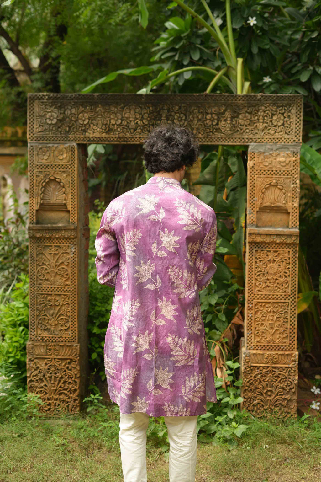 The Golden Leaf Violet Long Kurta