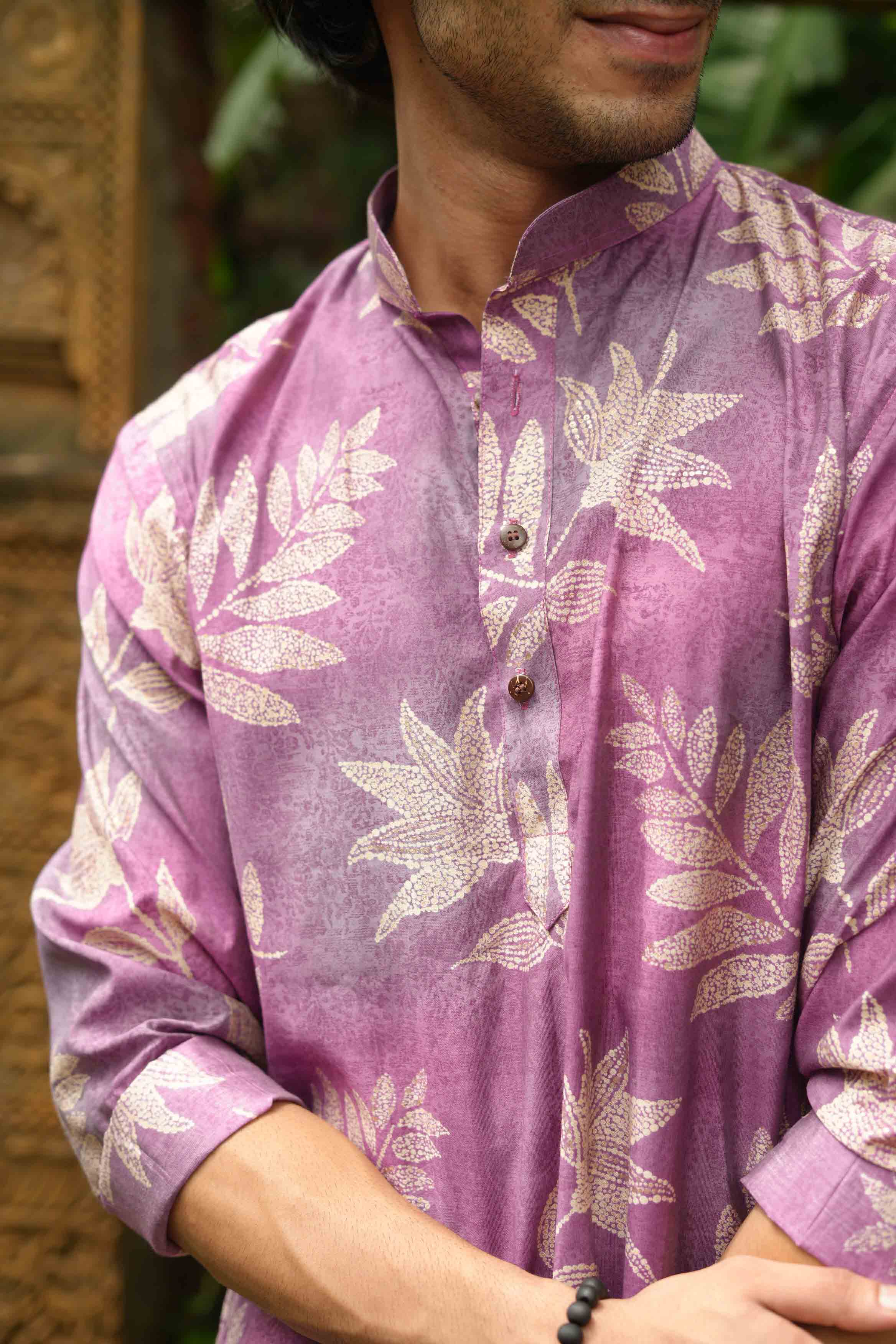 The Golden Leaf Violet Long Kurta