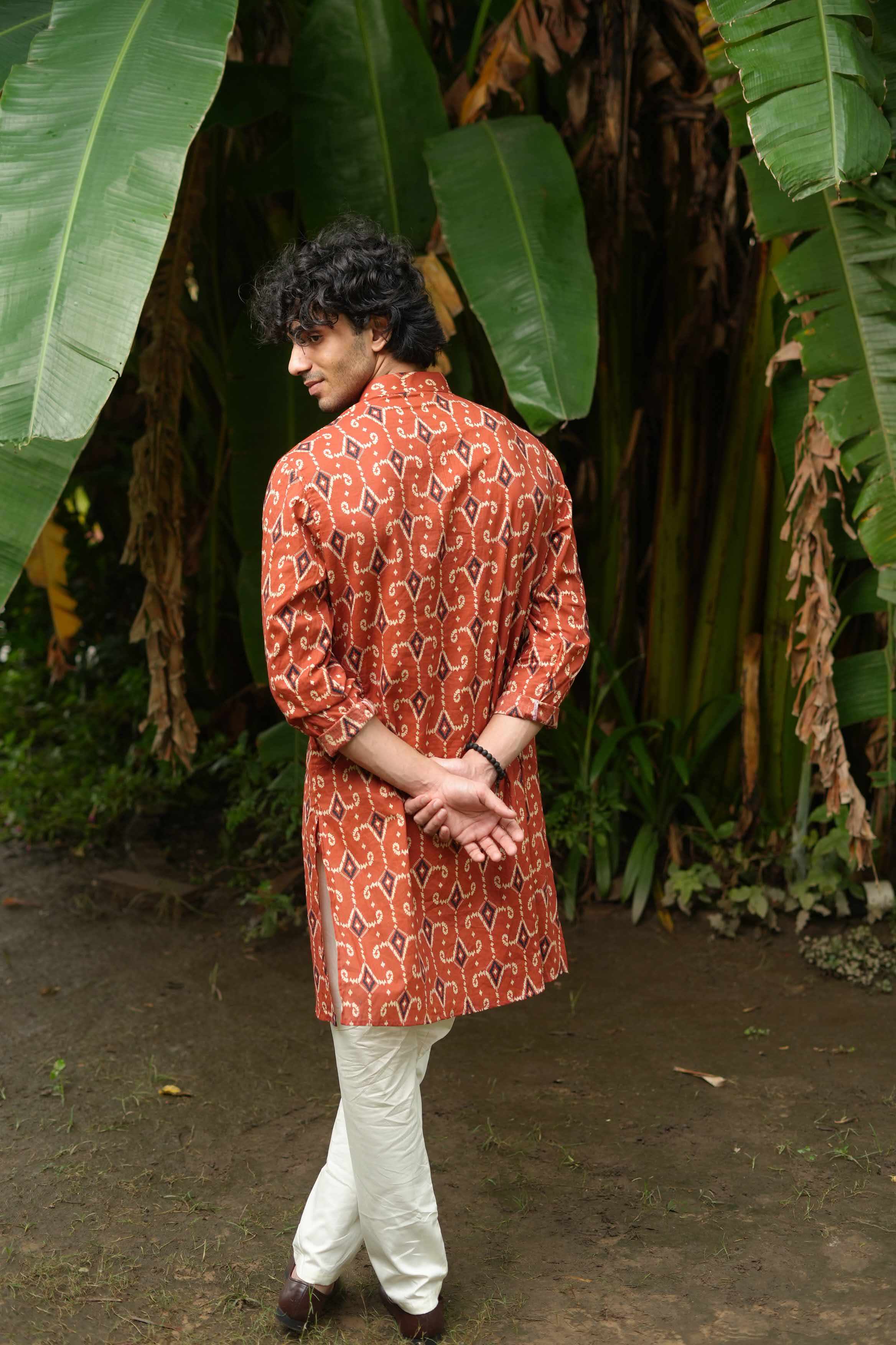The All Over Ikat Print Long Kurta