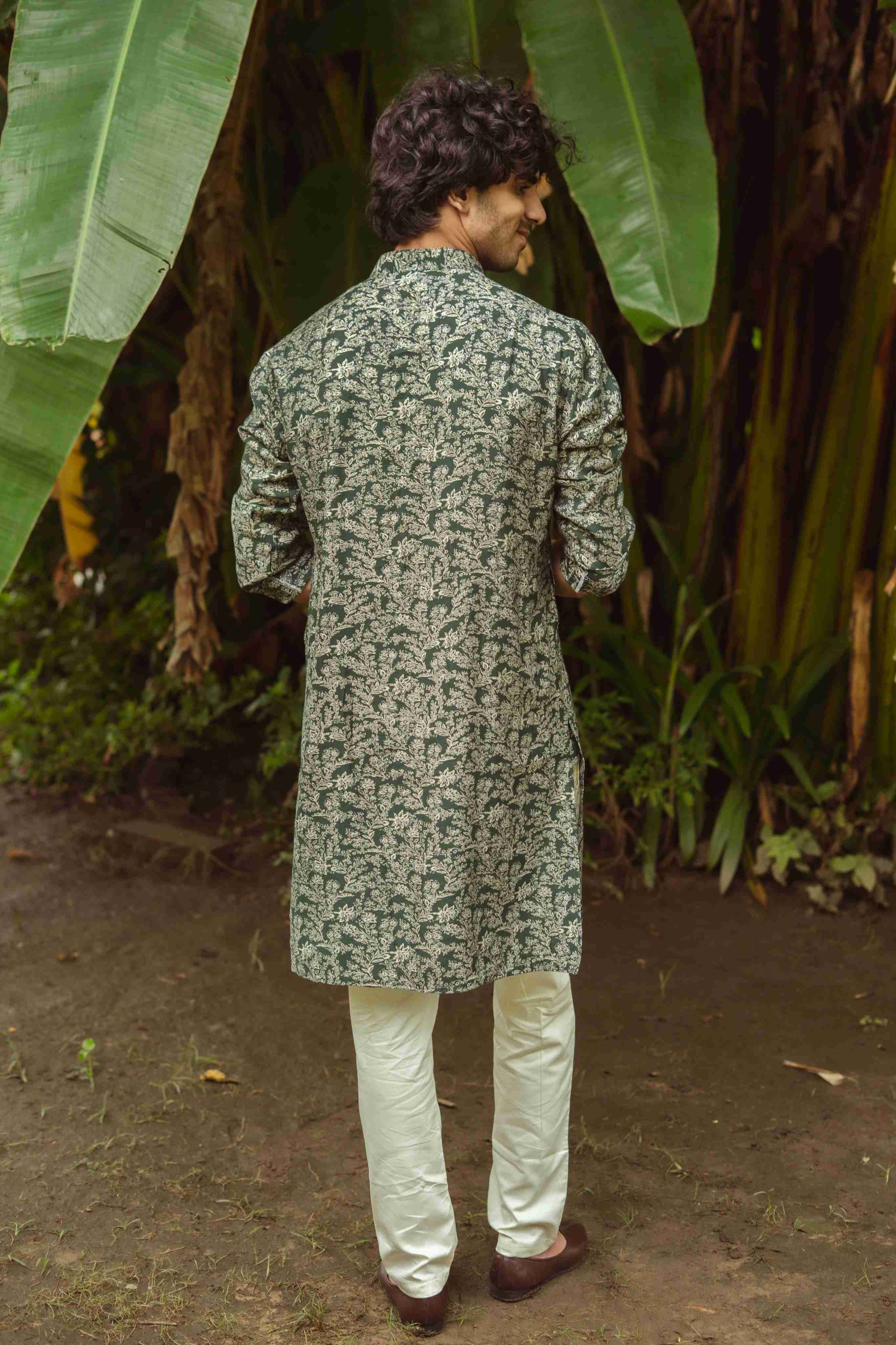 The Green Golden Vine Long Kurta