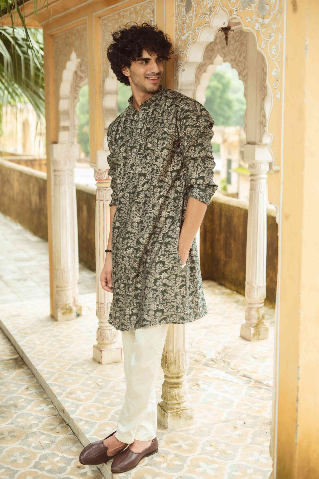 The Green Golden Vine Long Kurta