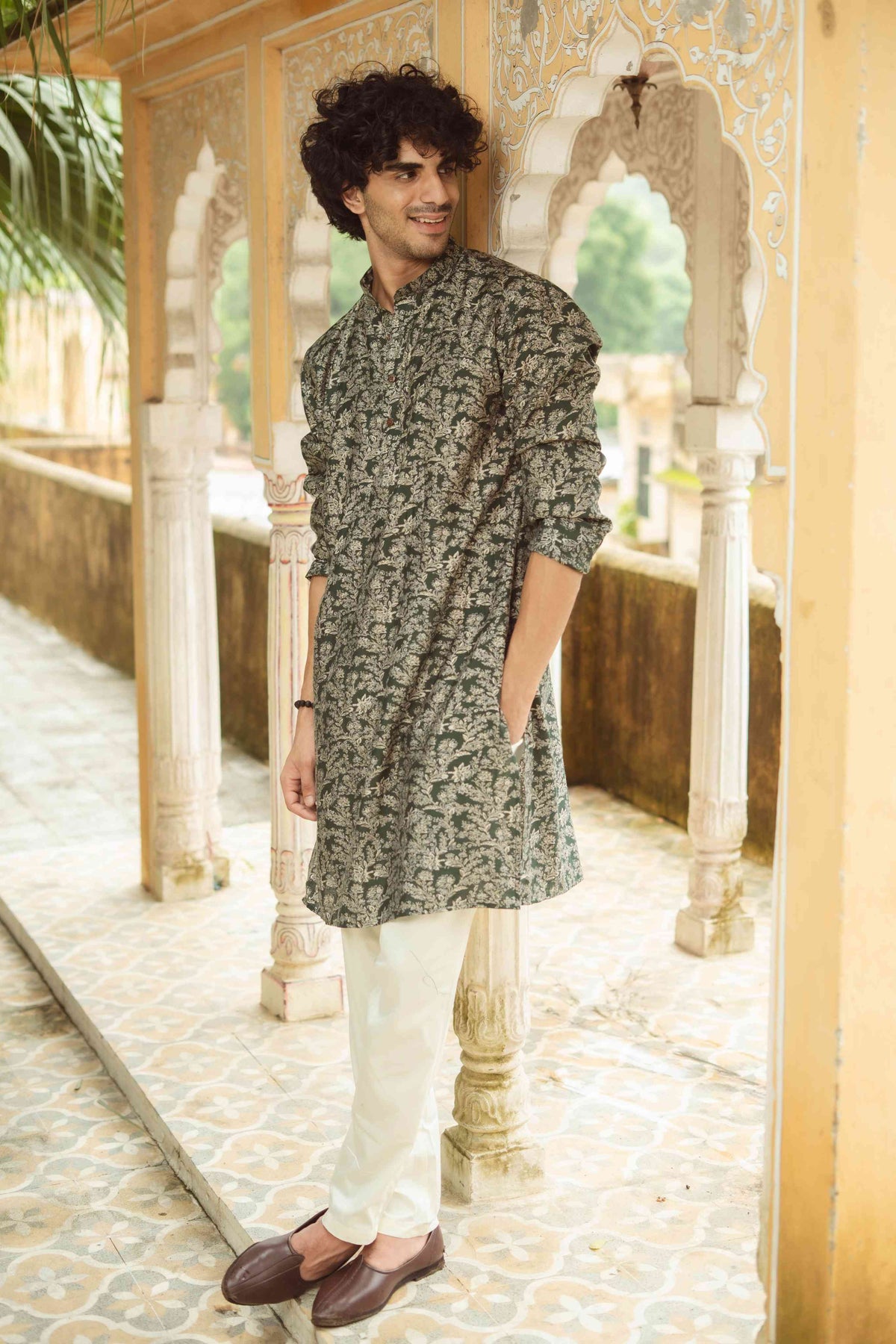 The Green Golden Vine Long Kurta