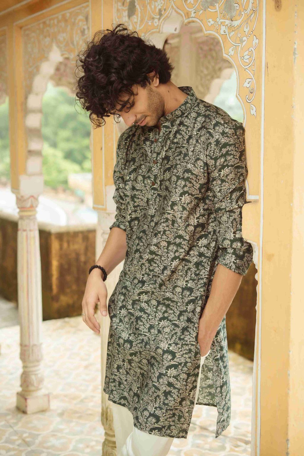 The Green Golden Vine Long Kurta