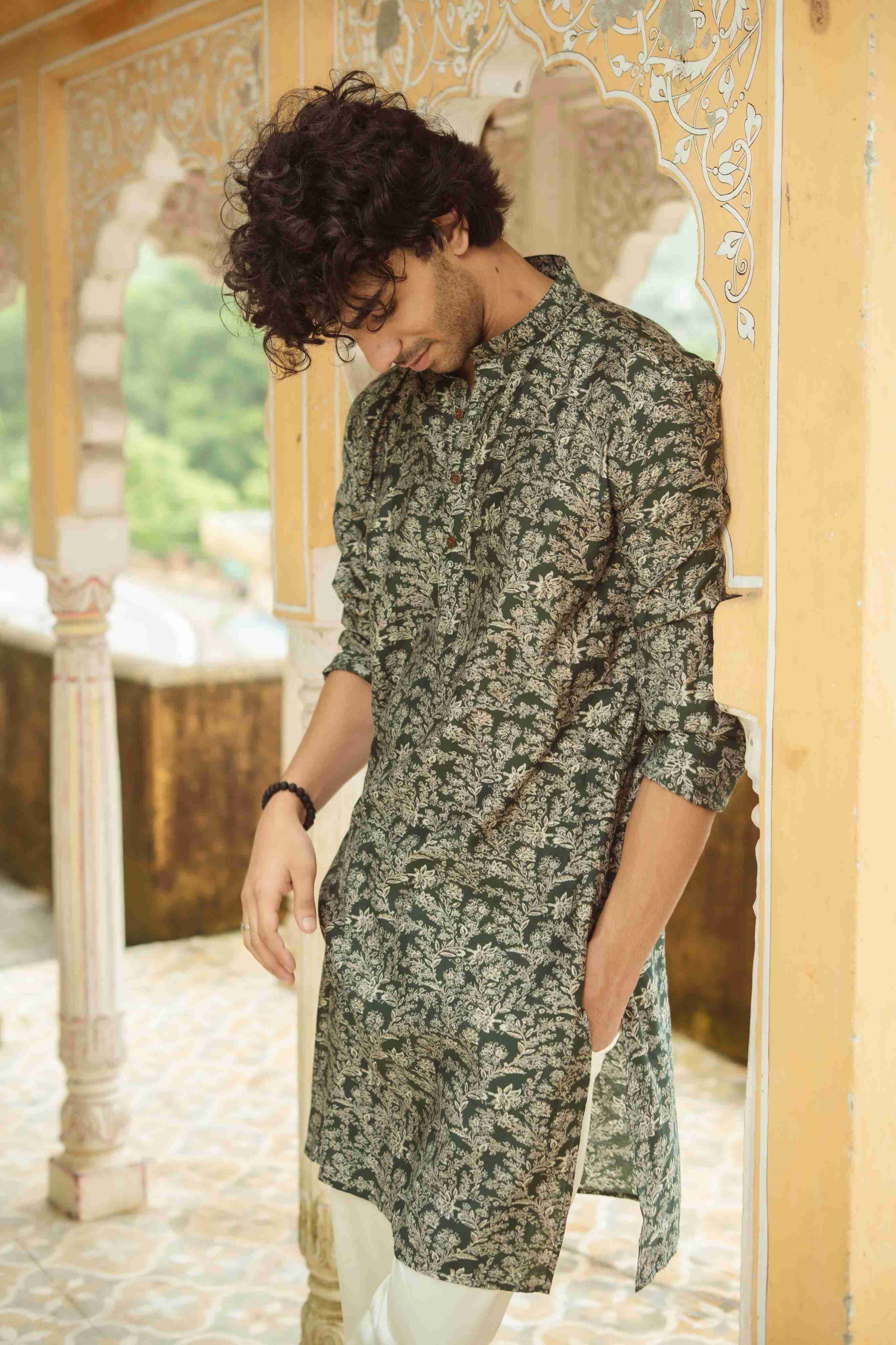 The Green Golden Vine Long Kurta